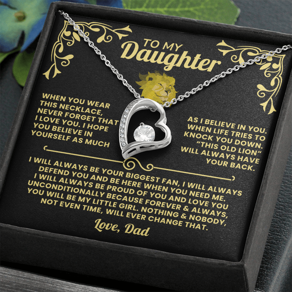 Dad To Daughter Necklace Gift - This Old Lion Will Have Your Back