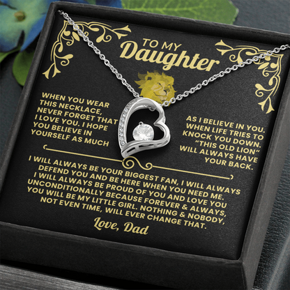 Dad To Daughter Necklace Gift - This Old Lion Will Have Your Back