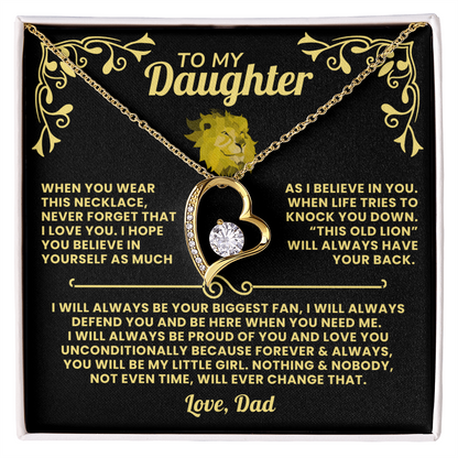 Dad To Daughter Necklace Gift - This Old Lion Will Have Your Back