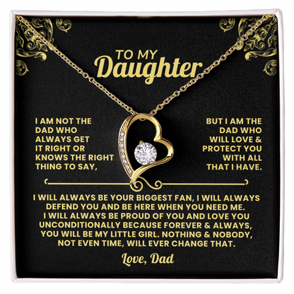 To My Daughter Necklace From Dad - Your Biggest Fan