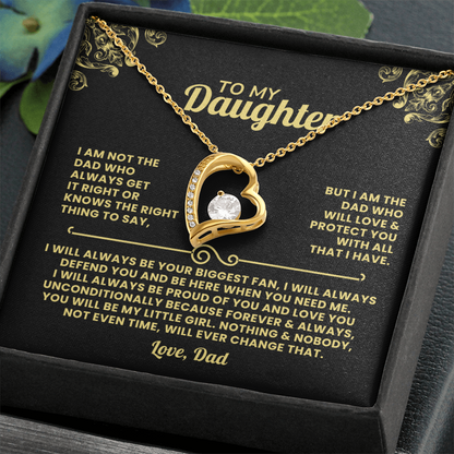 To My Daughter Necklace From Dad - Your Biggest Fan