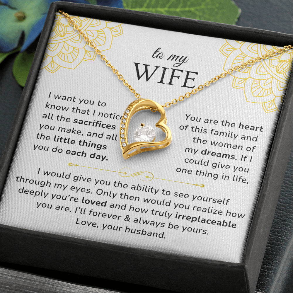 To My Wife Necklace -  You're the woman of my dreams [WW0256]