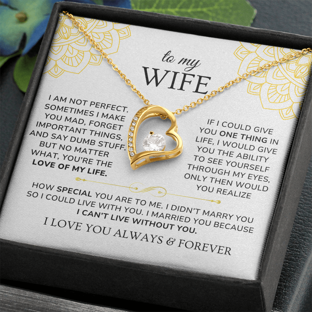 To My Wife Necklace Gift - I can't live without you [WW0265]